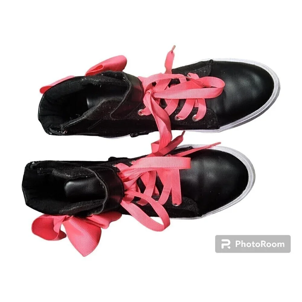 Jojo Siwa Shoe Youth Girls' Black Pink High Top Fashion Sneakers